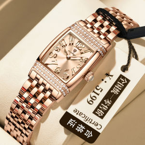 POEDAGAR watch for women original waterproof korean style square diamond shell surface stainless steel watch