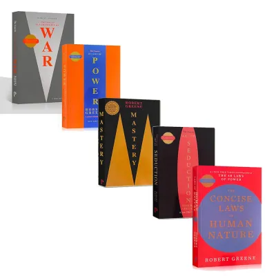 หนังสือภาษาอังกฤษ Robert Greene Collection 5 Books Set (The Concise 33 Strategies of War /The Concise 48 Laws of Power /Mastery /The Concise Laws of Human Nature /Art of Seduction) English Book Paperback