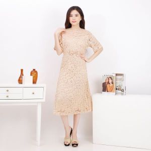(REAL PICT) DRESS Pesta SERINA Brukat Import
