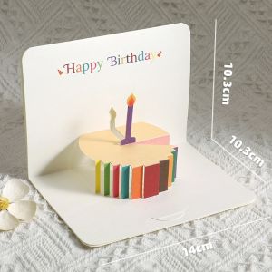 3D birthday cake greeting card Student blessing envelope birthday card Creative surprise cute gift