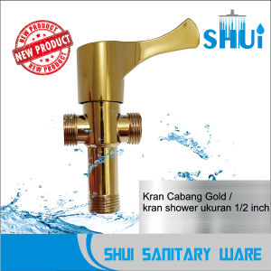 Stop Kran TEE gold 1/2 inch