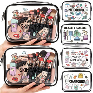 Large Cosmetic Pouch Makeup Organizer PVC Transparent Waterproof Storage Bag Travel Toiletry Washing Bag