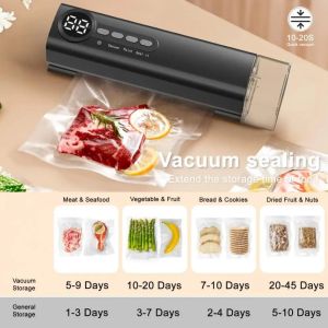JUVIAAL USB Charging Automatic Vacuum Sealer Handheld Compact Wireless Vacuum Sealing Machine Portable with Strong Suction Food Bag Sealer for Home