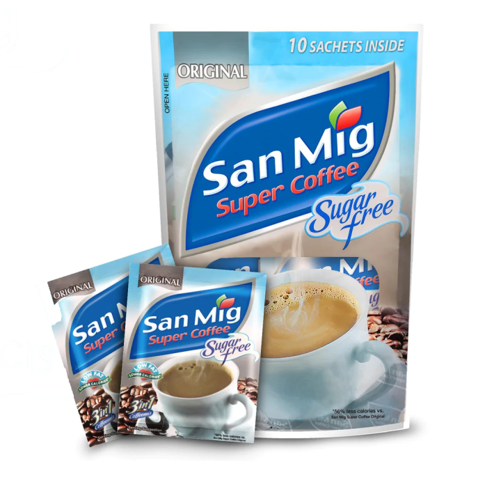 San Mig Coffee Sugar Free 10 Sachets Originalmildstrongwhite