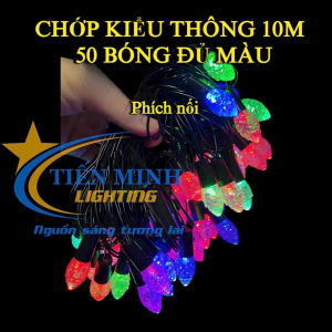 Chớp Trang Trí Dàì 10m Đủ Màu Nhiều Kiểu (Kiểu Thông Xoắn Ốc Sao Biển)
