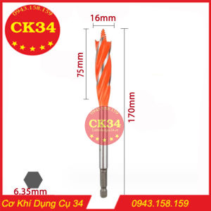 Bán lẻ - Mũi khoan gỗ xoắn ôc có đầu định tâm chuôi lục giác 10-25mm