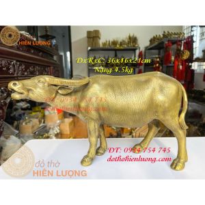 Tượng trâu việt nam đứng bằng đồng (DxRxC 36x16x21cm nặng 45kg)