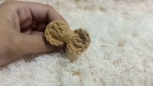 Crochet Handmade Cute Simple Mini Bow Tie Hair Tie Hair Accessories for Girls and Kids