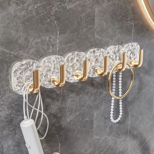 Gold Individually Wrap Acrylic Self-adhesive Super Adhesive Hanging Clothes Hook Without Punching Door Behind Wall