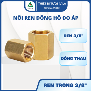 Nối ren đồng hồ đo áp ( măng sông đồng thau) khớp nối đồng ren trong 13mm