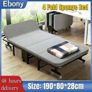 【4-fold Bed】Premium Japanese Foldable Single Bed/Folding Queen Bed/Portable Camp Bedl Folding Bed/Lunch Break Bed