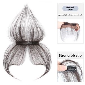 【B.Q】2*12cm 100% Human Hair Hairline Bangs Ultra Invisible Breathable Summer Hairpiece