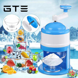 GTE Mini Hand Crank Ice Shaving Machine Manual Ice Crusher Snow Cone Making Tools With Measuring Cup - Fulfilled by GTE SHOP