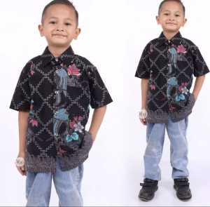Couple batik keluarga ayah ibu dan anak Laki-Laki usia 3 sampai  10 tahun Batik seragam gamis anak perempuan motif terlaris