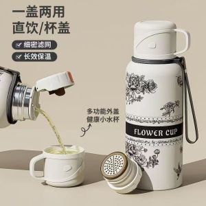 600ml Madeline thermos cup for women 2024 new high-looking student water cup large capacity 316l stainless steel