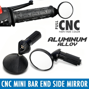 [COD]Premium Mini Bar End Side Mirror Full CNC Aluminum Adjustable HD Lens Universal