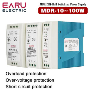 แหล่งจ่ายไฟสวิตช์ราง Din สวิตช์หม้อแปลงแรงดัน MDR-10W 20W 40W 60W 100W อินพุต AC100-240V เอาต์พุต DC 5V 12V 15V 24V 48V