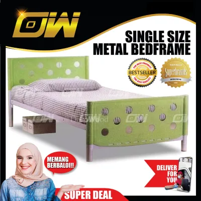 Single Size Metal Bedframe/Single Metal Bed/Baby Bed/Single Bed/Kids Bedframe/Children Bed/Adult Bedframe/Large Bed/Homestay Bed/Master Bedroom Bed/Katil Besi Kuat