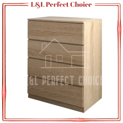 LL PERFECT Chest Drawers 4 Tier Storage Cabinet (White/Oak/Mix) 4 Tingkat Laci Baju Drawer Saiz Besar