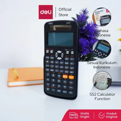 Deli Kalkulator Ilmiah / Kalkulator Sekolah / Scientific Calculator 552 Fungsi Kurikulum Indonesia CD991ID