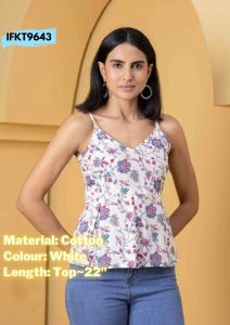 DEBAYU Nayo Sleeveless Cotton Short Top for Ladies Tunic/Blouse Size XS to XL Malaysia