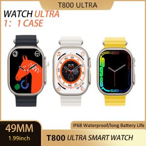 2024 T800 Ultra Smart Watch Series 8 IWO Watch Ultra  1.99Inch HD Screen Men Women Smart Watch Ip68 Waterpoof Sport Watches Bluetooth Call Titanium Alloy Body Watch 8 Wireless Charges