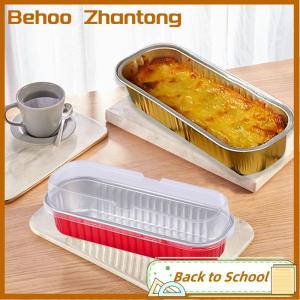 Behoo ถาดอบขนมอลูมิเนียมฟอยล์ทรงสี่เหลี่ยมถาดขนมปังขนาดเล็กแบบใช้ซ้ำได้10ชิ้นมี ไม่มีฝาปิด
