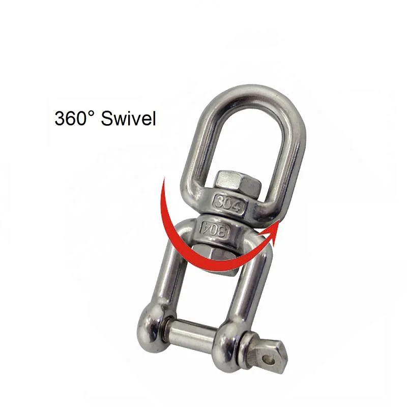 1PCS 304 Stainless Steel Jaw And Eye Anchor Swivel 4mm 5mm 6mm 8mm 10mm  Polished Marine Anchor Chain Swivels Stainless Steel