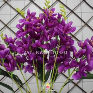 BUNGA ARTIFICIAL ANGGREK KAIN K9 SL B8125 BUNGA PLASTIK DEKORASI RUMAH WEDDING