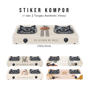 Wallpaper dapur Stiker kompor 1 dan 2 tungku Motif Aesthetic Minimalis