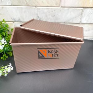 BÁNH MÌ SANDWICH vân GỢN SÓNG mẫu mới SIÊU ĐẸP CAO CẤP. Khuôn bánh mì gối Thép CARBON chống dính màu VÀNG Đồng SANG TRỌNG. Khay lớn với kích thước 20.5 x 12x 11cm