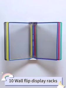Wenjiu 10 Pages Wall-Mounted File Rack A4 Standard Homework Guide Book Display Folder A4
