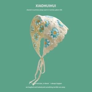 (พร้อมส่ง)Su191หวานน ่ ารักถักสามเหลี ่ ยมแถบคาดศีรษะฤดูร ้ อนครีมกันแดดสไตล ์ ชนบทสไตล ์ ฝรั ่ งเศส Headwear