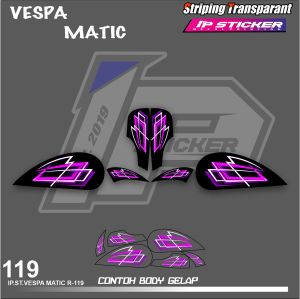 VESPA MATIC (COD) STIKER STRIPING MOTOR VESPA MATIC - STIKER LIST GRAFIK SIMPLE WARNA VARIASI DESAIN RACING HOLOGRAM DAN TRANSPARAN BISA COD IP.KODE R-119