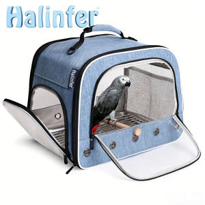 Bird Travel Carrier Cage for Large Size Parrot Parrot bag,bird travel cage,Portable Bag with Metal Tray and Grate to Carry and Transport Medium and Large Birds Like African Grey Long Tail Cockatiel and Parrot