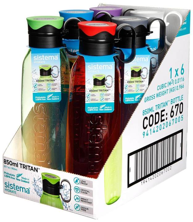 Sistema 850ml Tritan Traverse Bottle (Assorted Colour)