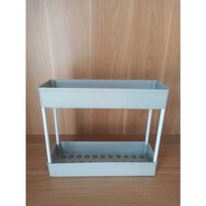 Rak Dapur Square Rak Kosmetik 2 Susun Dengan Roda Serbaguna Rak Kamar Mandi Portable