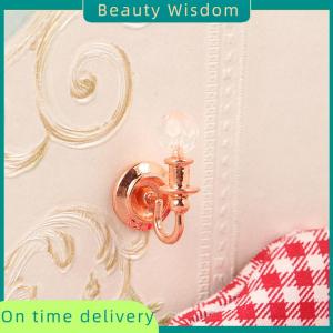 Beauty Wisdom 1Pair 1:12 Dollhouse Miniature Wall Light Lamp Home Furniture Model Decor Toy Doll House Accessories