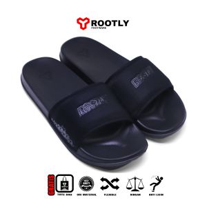 Rootly - Sandal Full Black Slipper Masakini