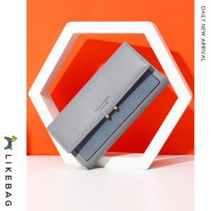 LIKEBAG long wallet womens fashion all-match matte stitching womens wallet card bag mobile phone bag