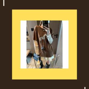 2026 Autumn New Pony Print Fake Two-piece Leopard Splicing Design T-shirt Base Top for Women