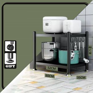 〖24 Hours Shipped〗】2/3/4/5 Layer Stainless Steel Kitchen Shelf Goods Shelves Rice Cooker Microwave Metal Steel Frame Organizer