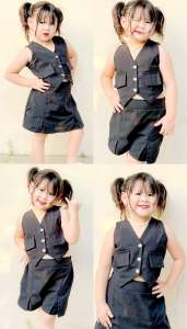 FREE SHIPPING & COD Casual Classy Elegant  Summer Wear GIRL Vest and Skort Set Terno for Girl Kids - 2 to 14 years old   - classy and elegant - timeless classic  - timeless piece - casual office  party - classic piece - super kapal ng tela - hindi kayo