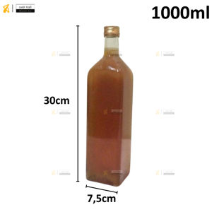 04 Chai Thủy Tinh Vuông Nắp Nhôm Đựng Mật Ong 120Ml 250Ml 500Ml 600Ml 1000Ml 1L / Đựng Nước Mắm Dày