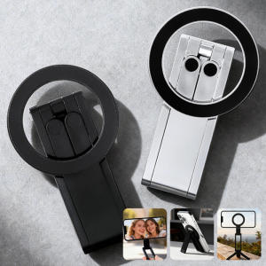 MagneticFoldable Tripod Phone Holder Aluminum Stand for Smartphones and Vlogging