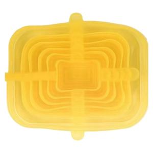 6 Piece Square Silicone Covers Safe Dishwasher Safe Airtight Storage Lids Kitchen Storage Silicone Covers