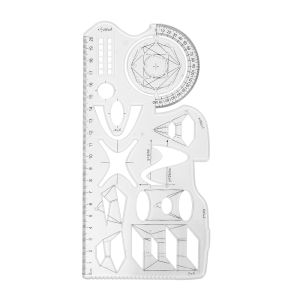 【🔥hot】Multi functional 360 ° movable geometric drawing ruler for primary school mathematics students Portable transparent 3D flat