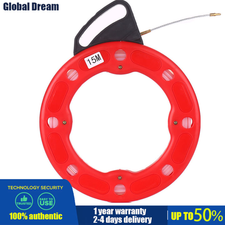 Local Delivery】Cable Puller Fiberglass Fish Tape Reel Puller