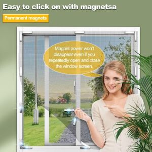 ALENEE Insect Proof ic Window Screen with Innovative ic Fastening Adjustable Size Window Screen Cover Easy-to-Install Breathable Window Flyscreen Home Use