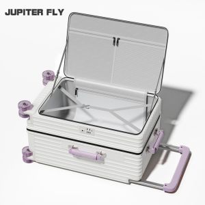 JUPITER FLY Luggage Side opening suitcase Wide tie rod aluminum frame Scalable TSA lock luggage 20/24/26/28